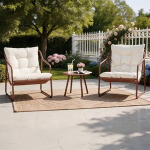 Atrani ensemble de jardin 2 fauteuils terracotta avec table basse