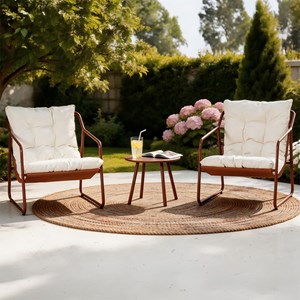 Atrani ensemble de jardin 2 fauteuils terracotta avec table basse