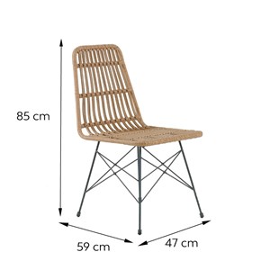 Bago lot de 6 chaises en résine tressée effet rotin