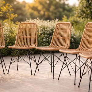 Bago lot de 6 chaises en résine tressée effet rotin