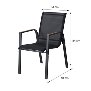 Loboc salon de jardin 8 places avec table extensible 270cm en aluminium et bois