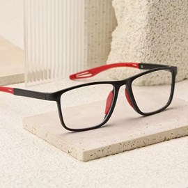 Lunettes loupes noir-rouge 2,0