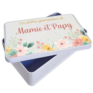 Boîte en métal florales