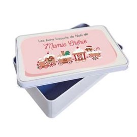 Boîte en métal train biscuits de noël