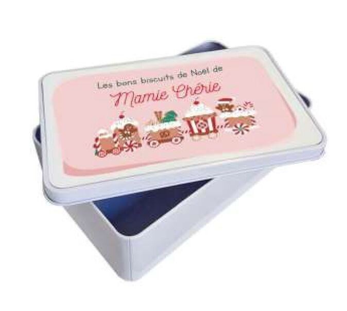 Boîte en métal train biscuits de noël