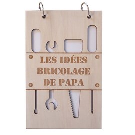 Bloc notes en bois outils bricolage