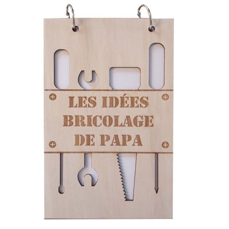Bloc notes en bois outils bricolage