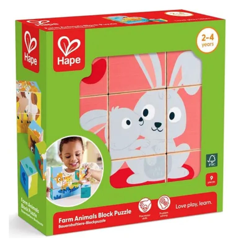 Puzzle cubes animaux de la ferme