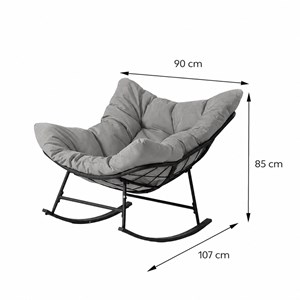 Quito fauteuil à bascule d'intérieur et d'extérieur gris