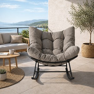 Quito fauteuil à bascule d'intérieur et d'extérieur gris