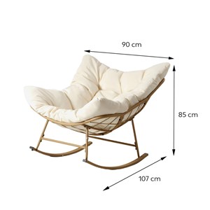 Quito fauteuil à bascule d'intérieur et d'extérieur beige