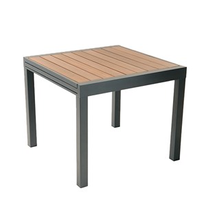 Nido table de jardin extensible 180 cm en aluminium et bois d'eucalyptus