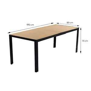 Esperance salon de jardin 8 places avec table 190cm effet bois
