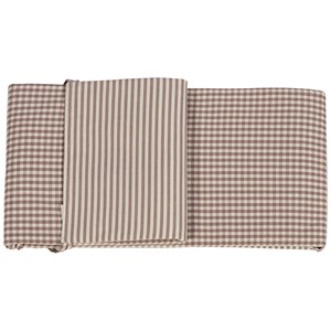Tour de lit praliné vichy rayures moka (120x60 cm)