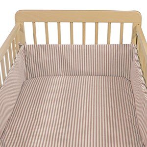 Tour de lit praliné vichy rayures moka (120x60 cm)