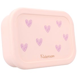 Lunch box en silicone cœurs rose