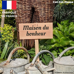Pancarte en bois gravée extérieur déco