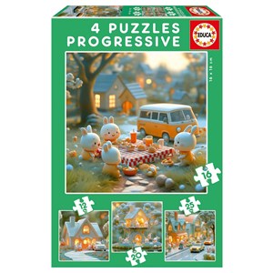 Puzzle progressif la ville des lapins
