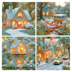 Puzzle progressif la ville des lapins