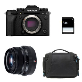Fujifilm x-t5 noir + 35mm f2 wr + sac + carte sd 8 go