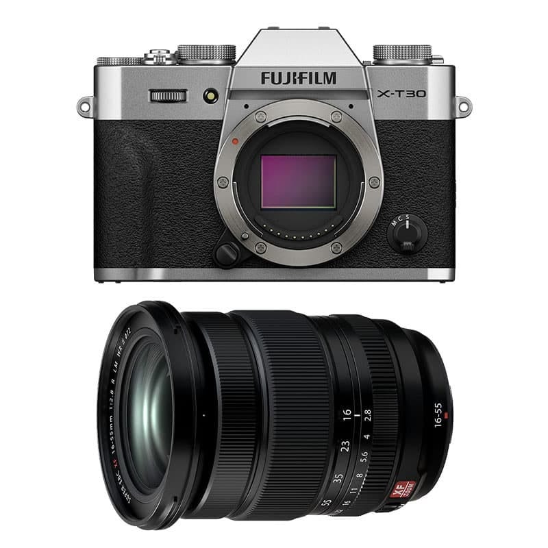 Fujifilm x-t30 iii argent + objectif 16-55mm f2.8 ii lm wr ii