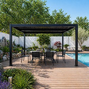Corfu pergola bioclimatique structure aluminium lames orientables 4x3m