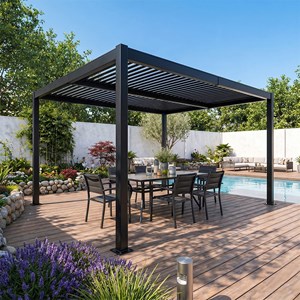 Corfu pergola bioclimatique structure aluminium lames orientables 4x3m