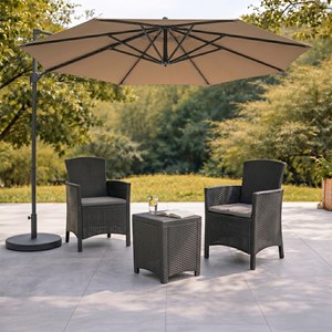 Adana ensemble de jardin 2 fauteuils gris anthracite avec table basse
