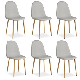 Chaise salle à manger lot de 6 - gris