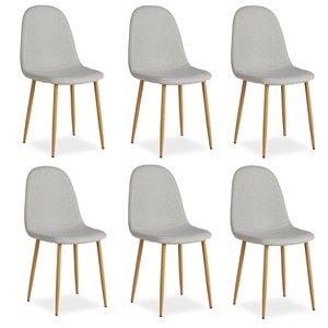 Chaise salle à manger lot de 6 - gris