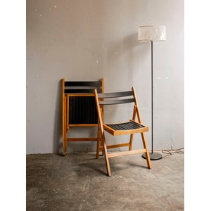 Paire de chaises pliantes en bois n°1188