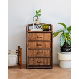 Petite commode en rotin foncé n°601