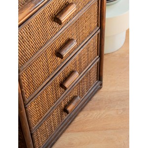 Petite commode en rotin foncé n°601