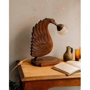 Suzanne, la lampe cygne en bois n°554