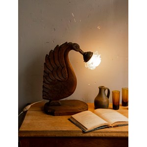 Suzanne, la lampe cygne en bois n°554