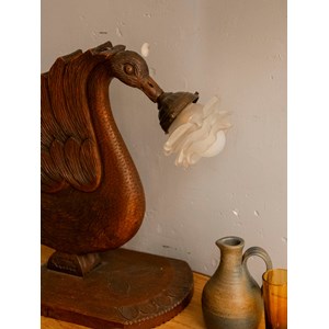 Suzanne, la lampe cygne en bois n°554