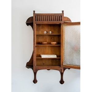 Étagère mural vitrée en bois n°856
