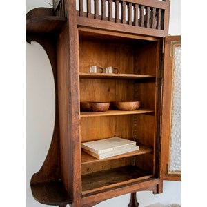 Étagère mural vitrée en bois n°856