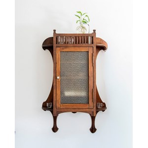 Étagère mural vitrée en bois n°856