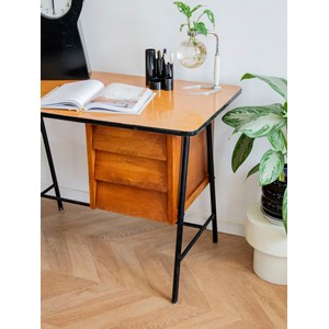 Bureau scandinave en bois et métal n°680