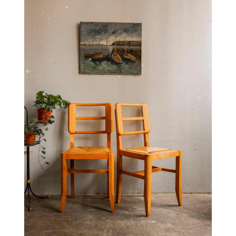 Debongout - Paire de chaises en bois n°1186