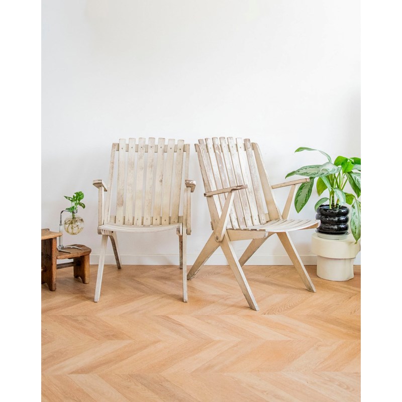 Paire de chaises pliantes en boisn°1174