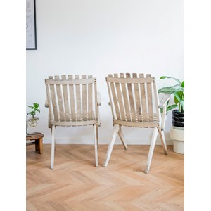 Paire de chaises pliantes en boisn°1174