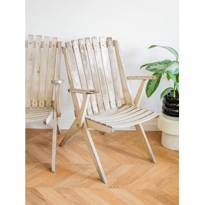 Paire de chaises pliantes en boisn°1174