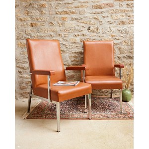 Paire de fauteuils en skaï n°1188