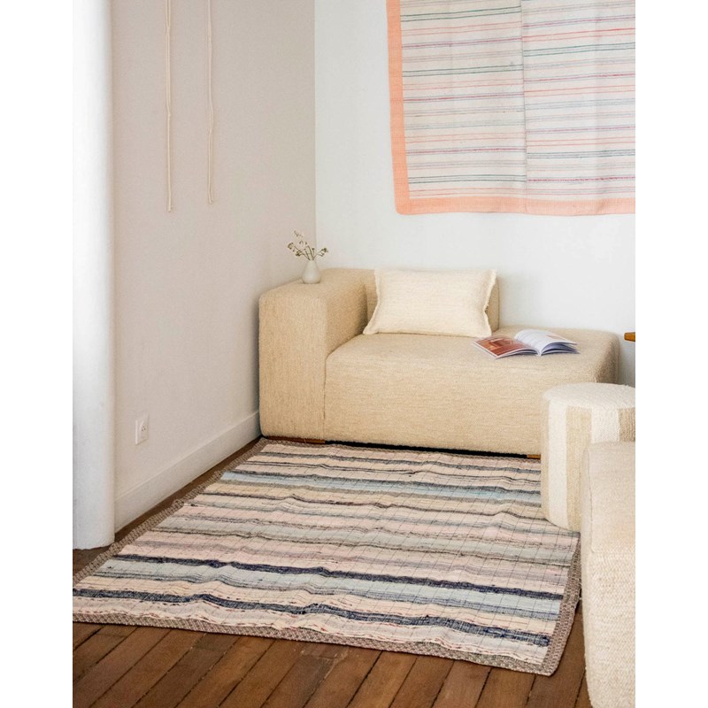 Debongout - Tapis vintage à rayures multicolore n°114
