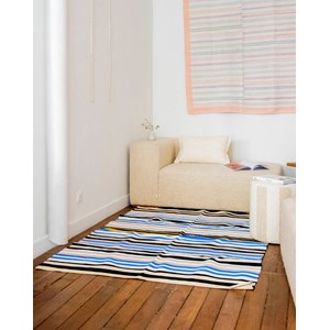 Tapis rayé bleu électrique n°119