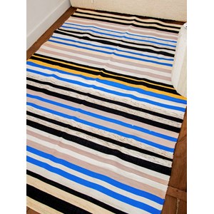 Tapis rayé bleu électrique n°119