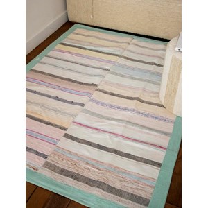 Tapis vintage bleu et vert n°118