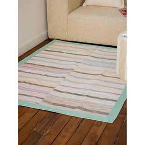 Tapis vintage bleu et vert n°118